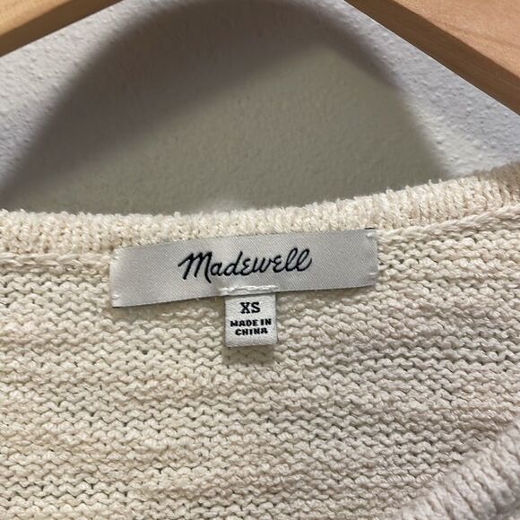 Madewell woman’s cream and red short sleeve sweater - Picture 6 of 13